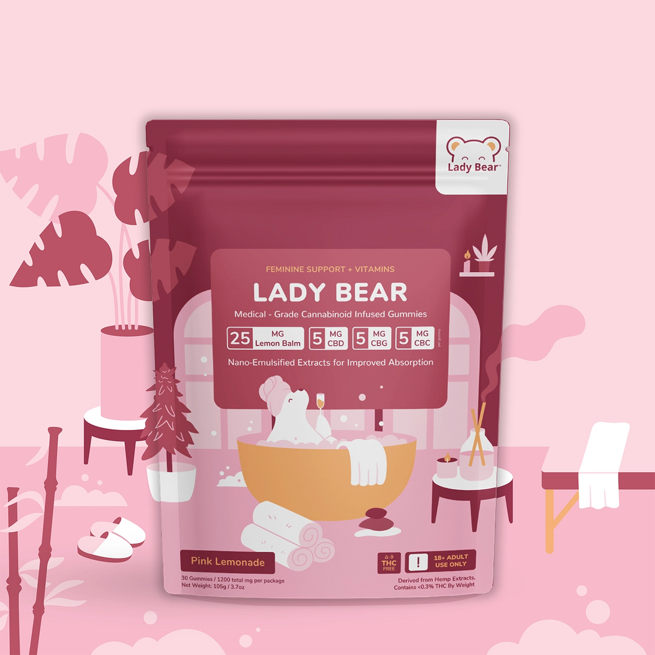 Lady Bear (CBD/CBG/CBC/Vitamins) - Feminine Support